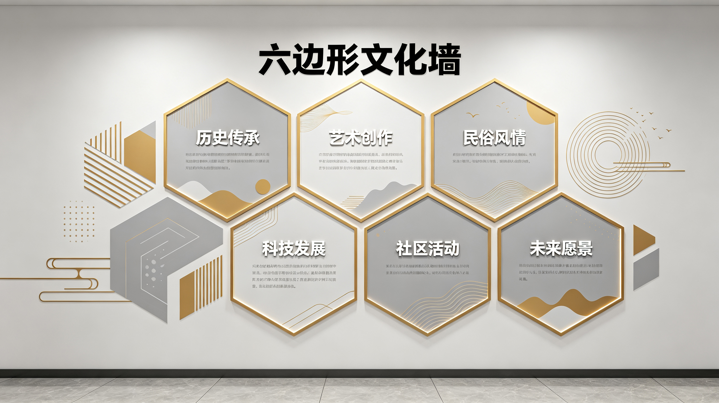 湘潭企业文化墙 | 六边形信息美学